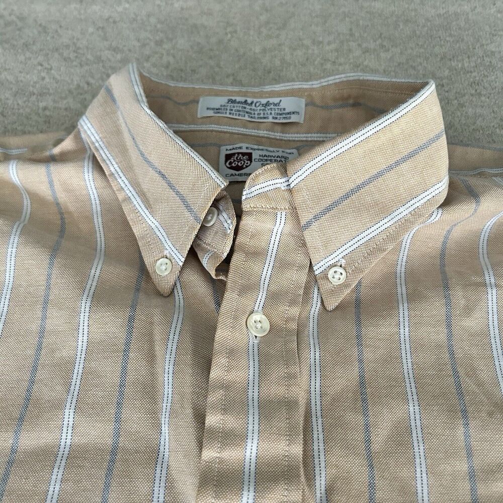 Vintage Harvard Cooperation Society Single Stitch Shirt Button Up Mens 17 Stripe
